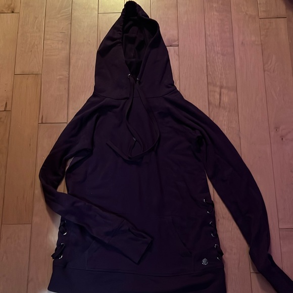 Ideology Hooded Long Sleeve Side Lace up With Front Pocket - Picture 1 of 1